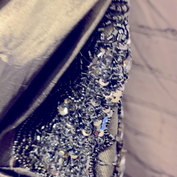 LARA DESIGN gray metallic strapless mermaid long gown Size 14 - Picture 5 of 9